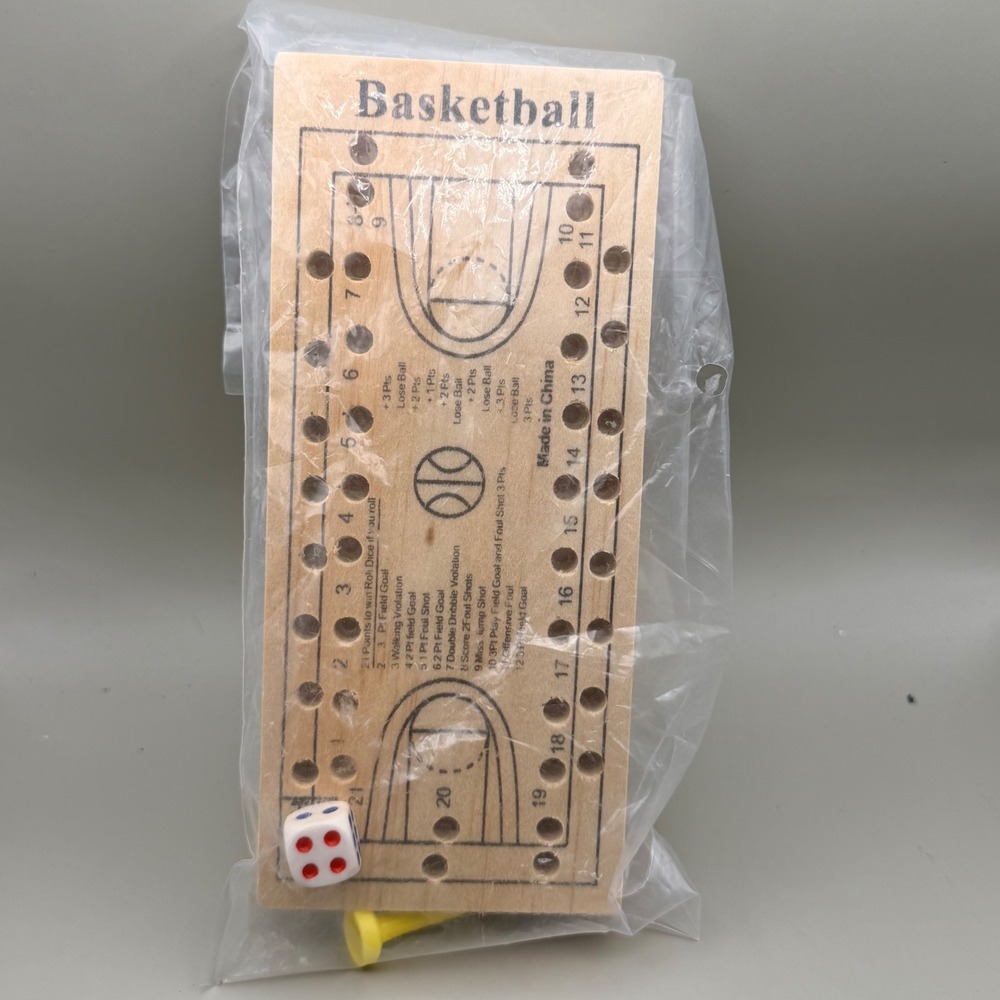 Wooden‎ Basketball Dice Game Tabletop Board Game with Pegs and Dice 5939